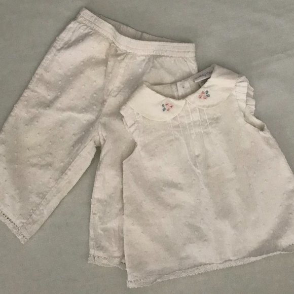 The Lullaby Club Other - The Lullaby Club 9M Baby, 100% Cotton White Set